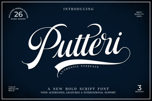 Putteri Script Font: A Romantic Touch for Creative Product Makers